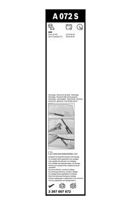 Set stergatoare BOSCH AeroTwin A072S 3397007072, lungime 600 mm, 475 mm, fara carcasa, pentru vehicule cu volan pe stanga [2]