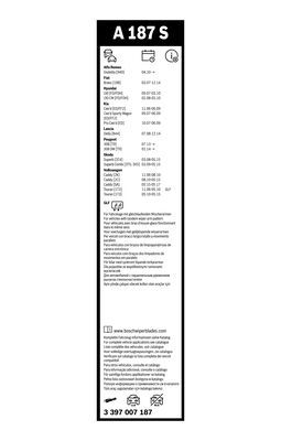 Set stergatoare BOSCH AeroTwin A187S 3397007187, lungime 600 mm, 450 mm, fara carcasa, pentru vehicule cu volan pe stanga [2]