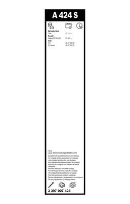 Set stergatoare BOSCH AeroTwin A424S 3397007424, lungime 600 mm, 550 mm, fara carcasa, pentru vehicule cu volan pe stanga [2]