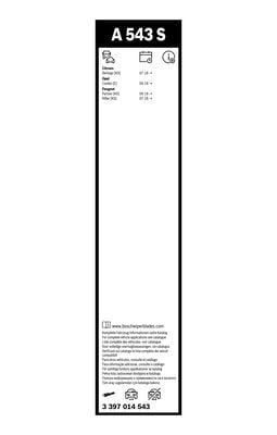 Set stergatoare parbriz BOSCH A543S 3397014543, lungime 650 mm, 425 mm, pentru vehicule cu volan pe stanga [2]