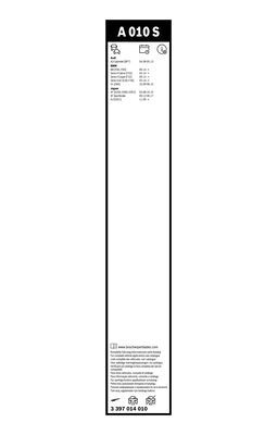 Set stergatoare parbriz BOSCH AeroTwin A010S 3397014010, lungime 600 mm, 450 mm, fara carcasa, pentru vehicule cu volan pe stanga [2]