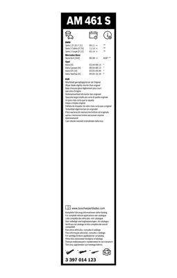 Set stergatoare parbriz BOSCH AeroTwin Multi-Clip AM461S 3397014123, lungime 550 mm, 450 mm, fara carcasa, pentru vehicule cu volan pe stanga [2]