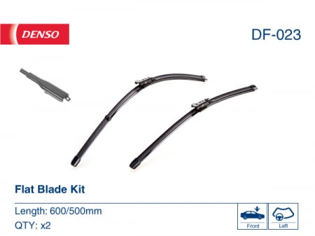Set stergatoare parbriz DENSO Flat DF-023, lungime 500 mm, 600 mm, lama stergator lata [1]