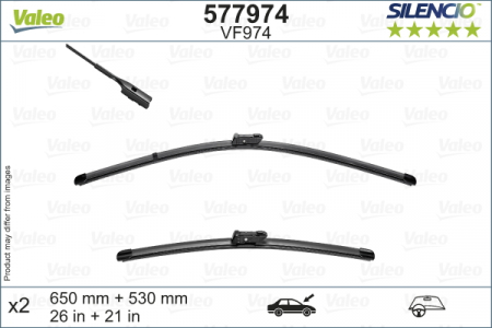 Set stergatoare parbriz VALEO 577974, lungime 650 mm, 530 mm, lama stergator lata [1]