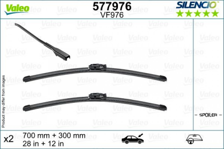 Set stergatoare parbriz VALEO SILENCIO FLAT BLADE SET 577976, lungime 700 mm, 300 mm, lama stergator lata, cu spoiler [1]