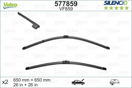 Set stergatoare parbriz VALEO SILENCIO X.TRM 577859, lungime 650 mm, fara carcasa, cu spoiler [1]