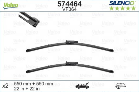 Set stergatoare parbriz VALEO SILENCIO X.TRM FLAT BLADE SET 574464, lungime 550 mm, fara carcasa, cu spoiler [1]