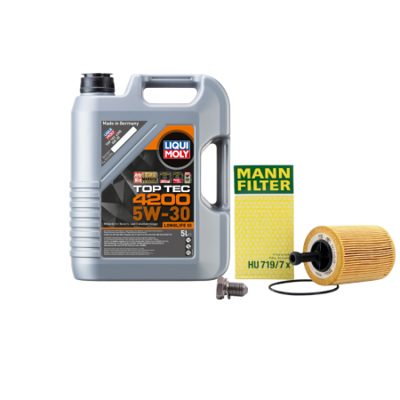 Piese auto - Set Ulei motor Liqui Moly Top Tec 4200 5W-30 5L + Filtru Ulei Mann Filter HU719/7X + Buson Golire Baie Ulei Oe N90813202