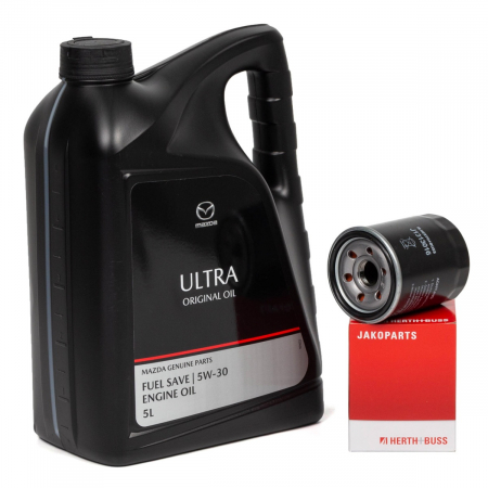 Pachete revizie - Set Ulei Motor Mazda Ultra 5W-30 5L 206485 + Filtru Ulei Herth+Buss Jakoparts J1313016