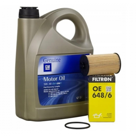 Pachete revizie - Set Ulei Motor Opel 5W-30 5L 93165557 + Filtru Ulei OE 648/6