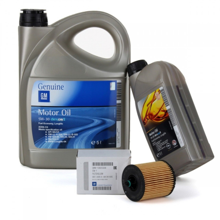 Pachete revizie - Set Ulei Motor Opel 5W-30 5L 93165557+ Ulei Motor Opel 5W-30 1L 93165554 + Filtru Ulei Oe Opel 12605566