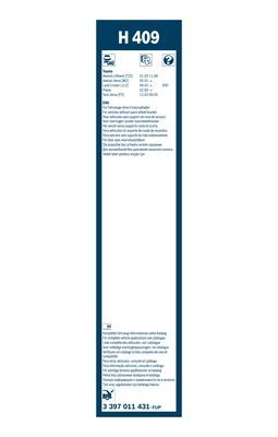 Stergator luneta BOSCH Twin Rear H409 3397011431, lungime 400 mm, standard [2]