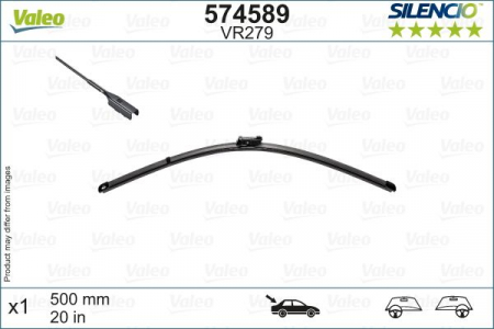 Stergator luneta VALEO SILENCIO REAR 574589, lungime 500 mm, lama stergator lata, cu spoiler [1]