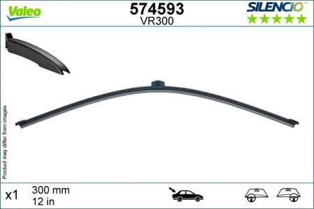 Stergator luneta VALEO SILENCIO REAR 574593, lungime 285 mm, fara duza de spalare integrata [1]