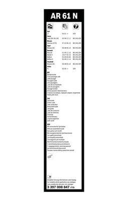 Stergator parbriz BOSCH AeroTwin Retro AR61N 3397008847, lungime 600 mm, fara carcasa, cu duza de spalare integrata [2]