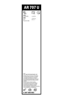 Stergator parbriz BOSCH AeroTwin Retro AR707U 3397006803, lungime 700 mm, fara carcasa [2]