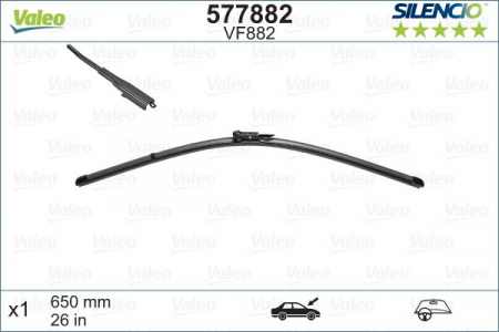 Stergator parbriz VALEO SILENCIO FLAT BLADE SINGLE 577882, lungime 650 mm, lama stergator lata [1]