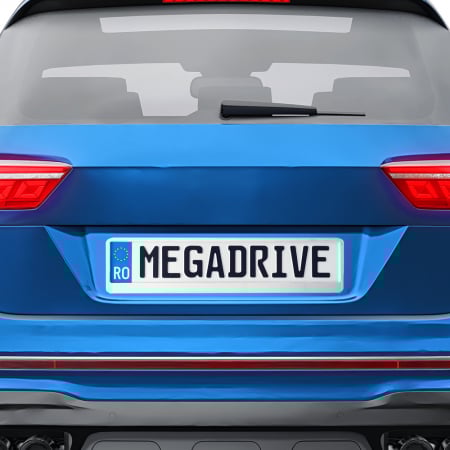 Suport Numar Inmatriculare Mega Drive Metalizat Silver 1 Buc [5]