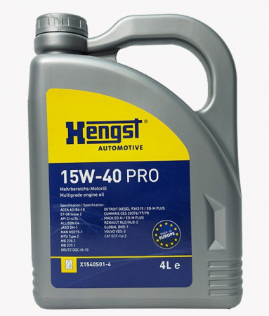 Uleiuri si Lichide Auto - Ulei motor HENGST A3/B4 PRO 15W40 H1540A3B4PRO/4 4L