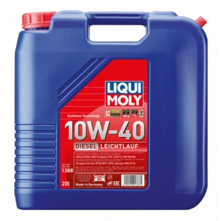 10W-40 - Ulei motor Liqui Moly diesel Leichtlauf 10W40 (1338) 20L