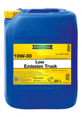 10W-30 - Ulei motor RAVENOL Low Emission Truck 10W30 SHPD 1122111-020, volum 20 litri, mineral