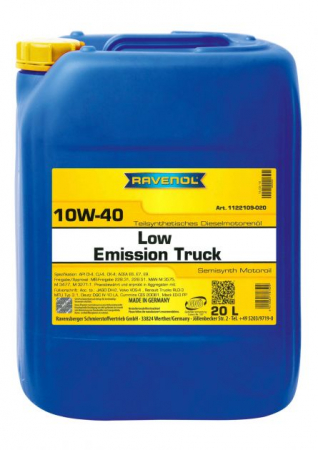 10W-40 - Ulei motor RAVENOL Low Emission Truck 10W40 SHPD 1122109-020, volum 20 litri, mineral