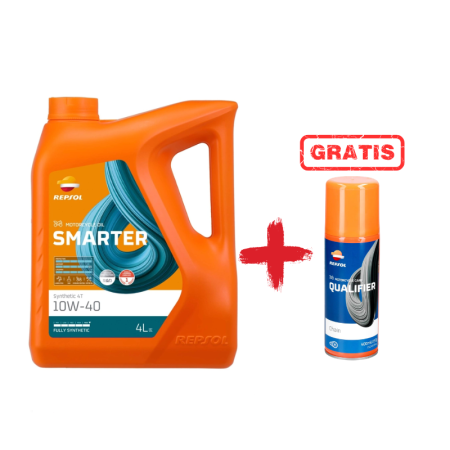 Moto/Atv - Ulei motor Repsol Smarter Synthetic 4T 10W40 4L + Spray lubrifiere lant Repsol Qualifier 400ml gratis