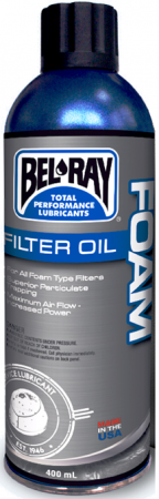 Intretinere si curatare filtre moto - Ulei pentru filtrul de aer Bel-Ray FOAM FILTER OIL (spray 400ml)