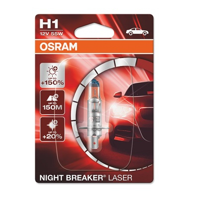 Bec 12V H1 55 W Night Breaker Laser Nextgen +150% Blister 1 Buc Osram