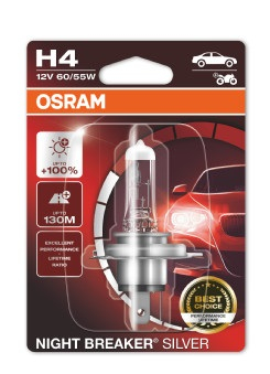 Bec 12V H4 60 55 W Night Breaker Silver +100% Blister 1 Buc Osram