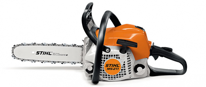 STIHL MS 211 Kényelmes kezelhetőségű, kézre álló benzines láncfűrész, teljesítmény: 2,3 LE, lökettérfogat 35,2 cc,vágáshossz 35 cm [1]