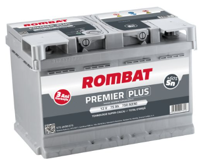 Acumulatoare - ACUMULATOR ROMBAT PREMIER PLUS 75AH 750A(EN)
