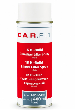 Reparații și Protecție Caroserie - C.A.R. FIT 1K Hi-Build Primer Filler 400 ml – Grund Spray de Umplere Auto