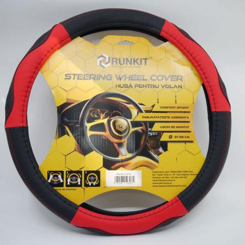 Husă volan - RUNKIT kormányvédő huzat 37-39 cm – sportos kivitel, több színben és mintával elérhető