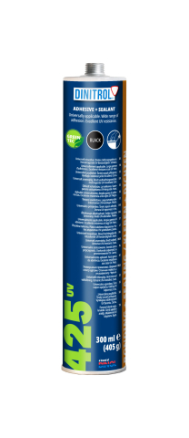 Reparații Profesionale și Restaurare - Adeziv-Etanșant Poliuretanic Universal DINITROL 425 UV - Negru/Alb/Gri, 300 ml