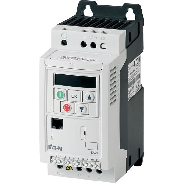 DC1-342D2FN-A20CE1, convertizor frecventa, In: 3x400VAC, Out: 3x400VAC, 0.75 kW, 2.2 A, IP20, RFI filtru, PCB protejat [1]