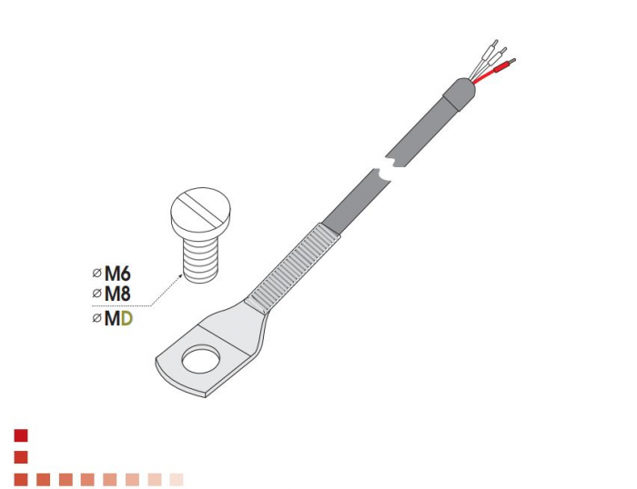 PT-ST-M6-2M, senzor temperatura, PT100, terminal saiba, pentru șurub metric 6mm [1]