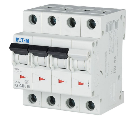 Seria PL6 - 106914, PL6-C40/3N, siguranta automata, 230/400VAC; Inom: 40A; Poli: 3+N; 6kA