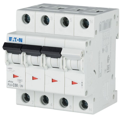 Seria PL6 - 106915, PL6-C50/3N, siguranta automata, 230/400VAC; Inom: 50A; Poli: 3+N; 6kA