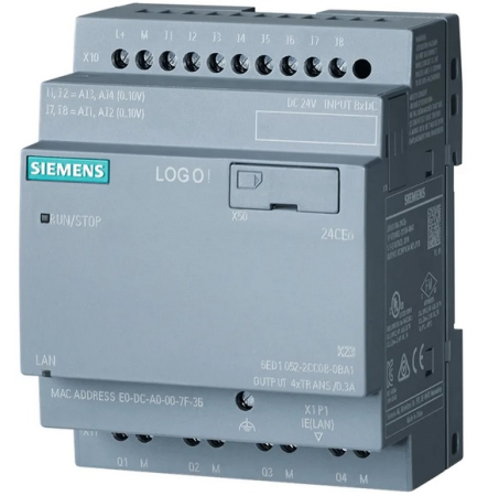 Logo Logic - 6ED1052- 2CC08-0BA2, Releu programabil; OUT 1: 24VDC/300mA; IN: 8; Int.analogică: 4