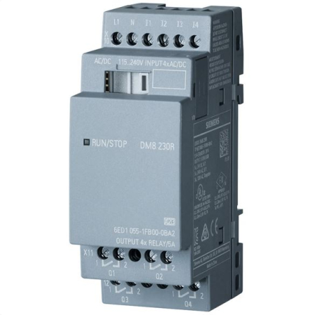 SIMATIC Industrial - 6ED1055-1FB00-0BA2, Modul de extensie , IN: 4, OUT: 4, OUT 1: releu, 5 A, LOGO!8