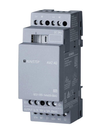 SIMATIC Industrial - 6ED1055-1MM00-0BA2, Modul extensie, 24 V DC, 2 AO, 0-10 V, 0/4-20 mA pentru LOGO! 8