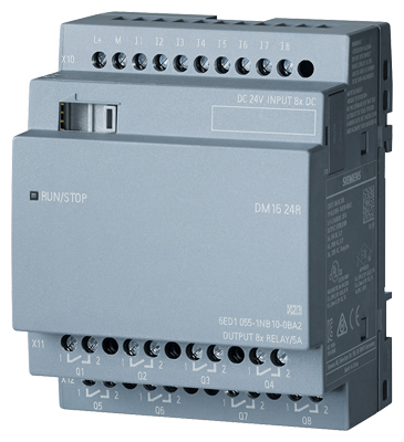 SIMATIC Industrial - 6ED1055-1NB10-0BA2, Modul extensie 24 V DC/24 V DC/releu, 8 DI/8 DO, 4 MW pentru LOGO! 8