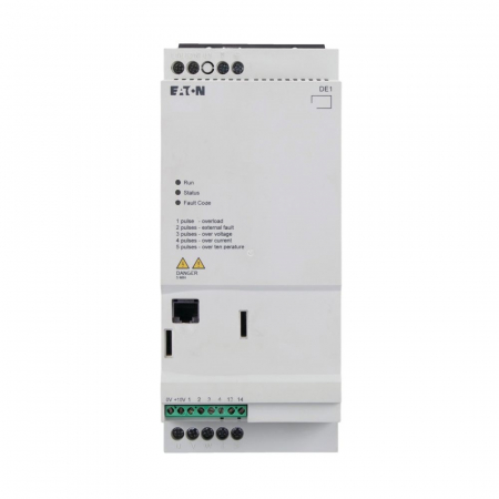 Seria DE1 - DE1-342D1FN-N20N, convertizor de frecventa, 0.75 kW, 2.1 A, 3x400V AC, 3 x 380÷480V AC, 0÷10V, IN: 4, 0÷300Hz