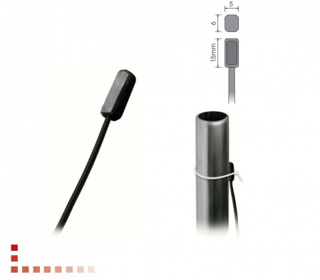 Temperatura - NTC-S15x6/1,5M, Cauciuc termoplastic 10 K , L: 15mm Ø6mm cu teșitură Sârmă de cauciuc termoplastic 1,5m.