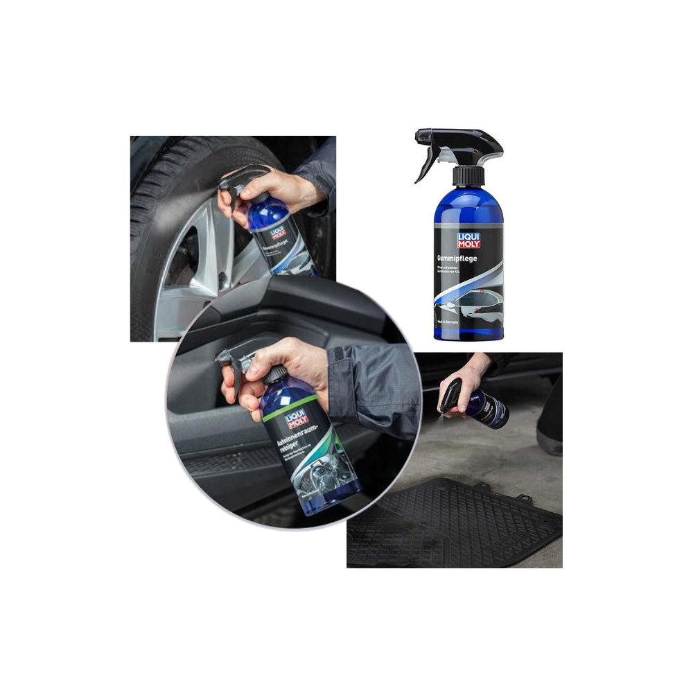 Set, Solutie Intretinere Cauciuc, Liqui Moly Gummi-Pflege, 500 ml, Laveta din Microfibra, Profesionala, 30x30 cm, 1 pereche manusi [3]