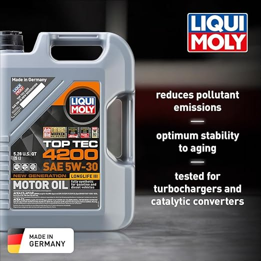 Set, Ulei motor Liqui Moly Top Tec 4200 5W30 5L, Laveta din Microfibra, Profesionala, 30x30 cm, 1 pereche manusi [5]