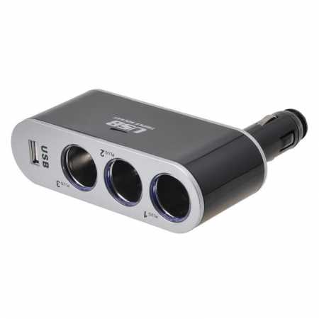 Accesorii auto - adaptor pentru masina cu 3 prize