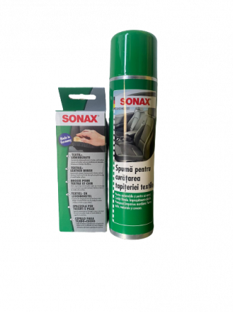 Kit Solutie spray cu spuma Sonax si Perie pentru curatarea tapiteriei textile, 400 ml [0]