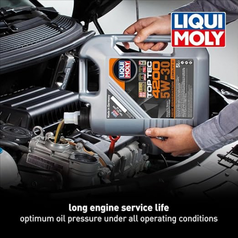 Set, Ulei motor Liqui Moly Top Tec 4200 5W30 5L, Laveta din Microfibra, Profesionala, 30x30 cm, 1 pereche manusi [5]